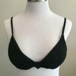 J.Crew $56 Tie-Front Bikini Top Piqué Nylon H7617